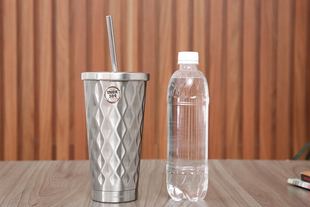 Ly giữ nhiệt inox có ống hút 500 ml DMX KS K500Y15