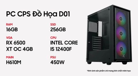 PC CPS Đồ Hoạ D01 i5 12400F / 16GB - 256GB / RX 6500