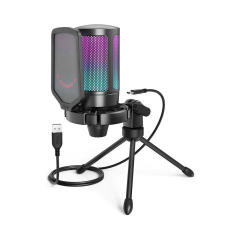 Bộ micro thu âm có dây Fifine A6T tích hợp đèn RGB