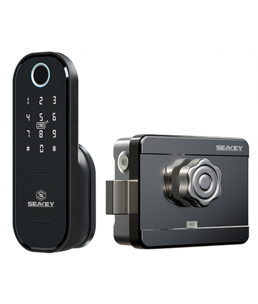 Khóa cổng vân tay 1 chiều chống trộm ( Vân tay, mật mã, thẻ từ, Bluetooth app) Seakey C21FB