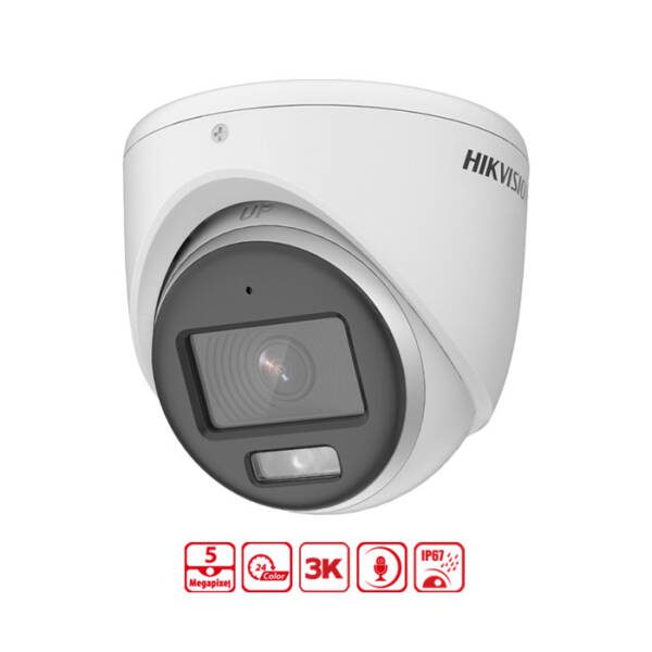 Camera HD TVI Dome ColorVu 5MP HIKVISION DS-2CE72KF0T-FS