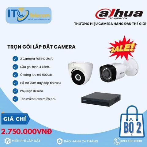 Trọn Bộ 2 Mắt Camera DAHUA 2.0mp