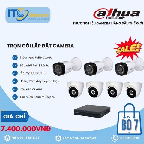Trọn Bộ 7 Mắt Camera DAHUA 2.0mp