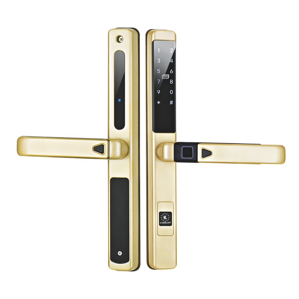 Khóa cửa nhôm Kassler KL-599LX Champage Gold (Mở rộng App)