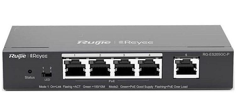 Switch PoE RUIJIE 4-port 10/100/1000Base-T RG-ES205GC-P