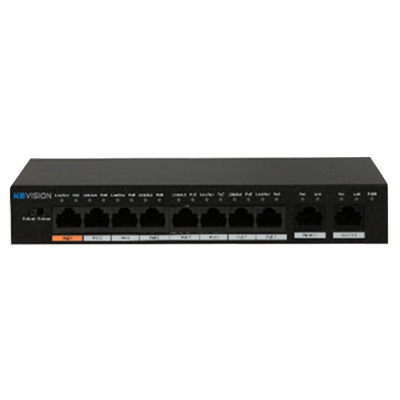 Switch POE 8 cổng KBVISION KX-ASW08-P2 (Hỗ trợ 2 cổng mạng)