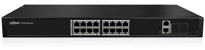 Switch PoE 16 port 10/100Mbps DAHUA DH-PFS4018-16P-250