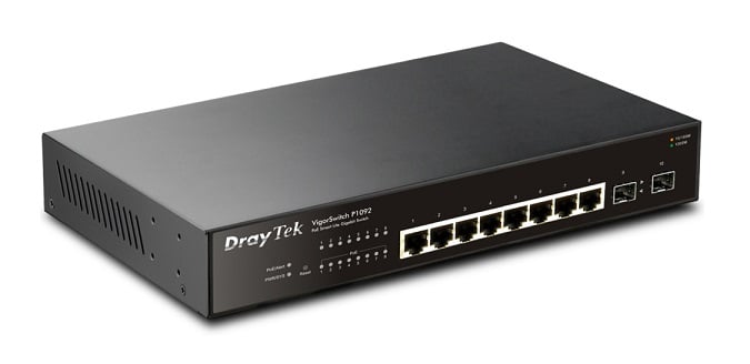 Switch PoE 8-Port Gigabit Smart Lite DrayTek Vigor P1092