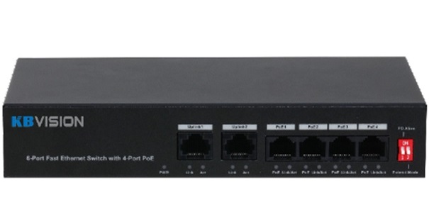 Switch PoE 4-port 10/100Mbps KBVISION KX-ASW04P2
