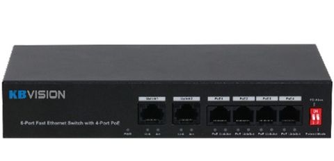 Switch PoE 4-port 10/100Mbps KBVISION KX-ASW04P2