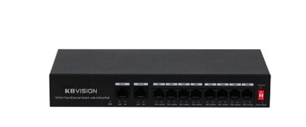 Switch PoE 8-port 10/100Mbps + 2-port 100Mbps Uplink KBVISION KX-ASW08-P