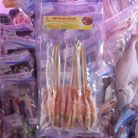 Tôm Thẻ Hấp Xiên Que (20 xiên)