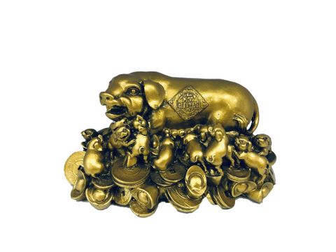 Tượng Đàn Heo Trên Đống Tiền