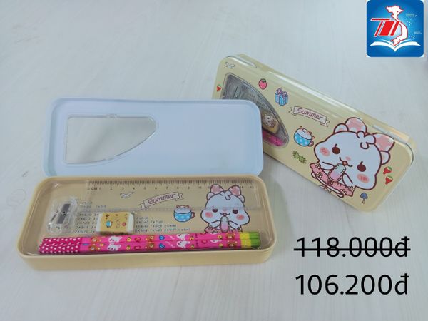 Hộp bút con gấu kèm phụ kiện