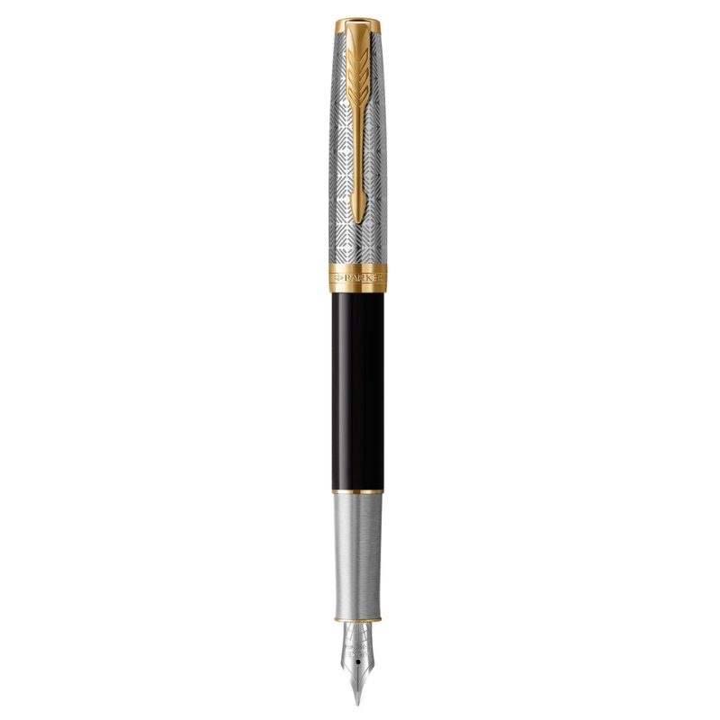 Bút Máy Parker Sonnet Metal Black GT18k GB-2119784 – Mạ vàng 18K