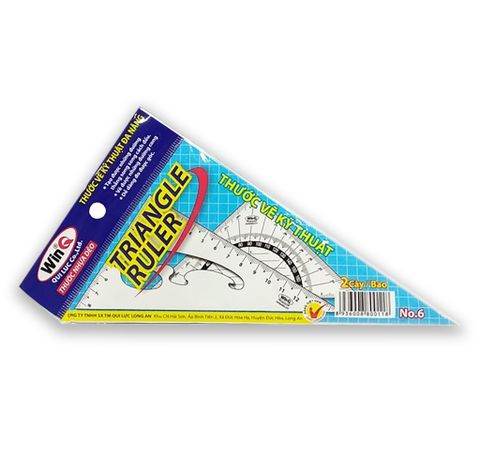Bộ 2 Thước Vẽ Kỹ Thuật - Thước Eke Lớn WinQ No.6