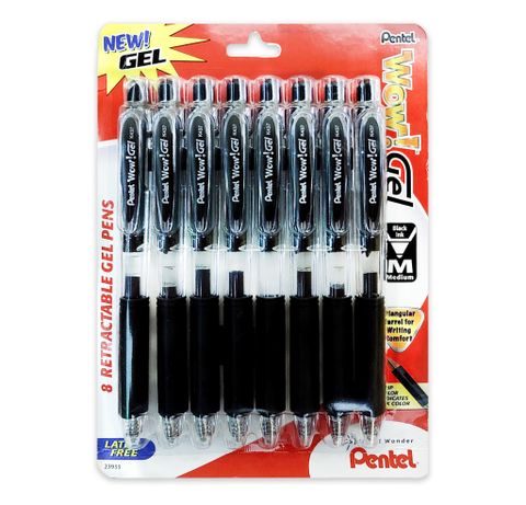 Vỉ 8 Cây Bút K437 Pentel Wow Đen