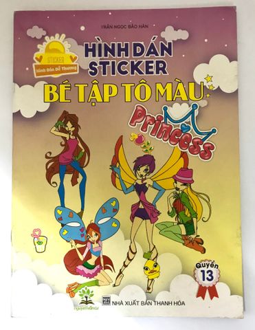 Hình Dán Sticker - Bé Tập Tô Màu Princess Quyển 13