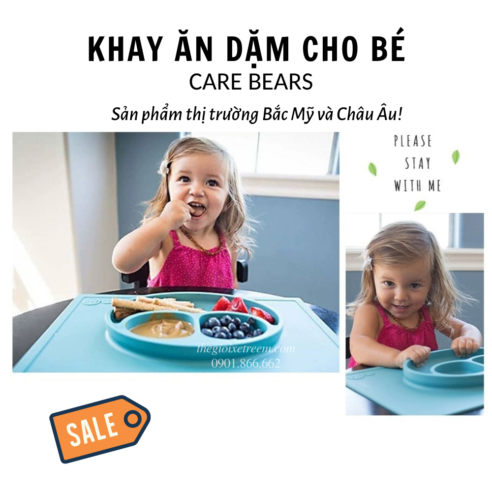 Khay ăn dặm cho bé Care Bears