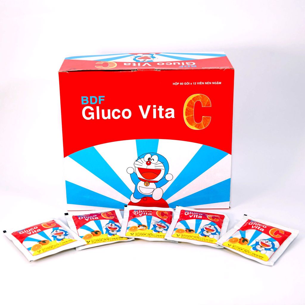 BDF Gluco Vita C - Viên Ngậm Vitamin C - Hộp 60 Gói