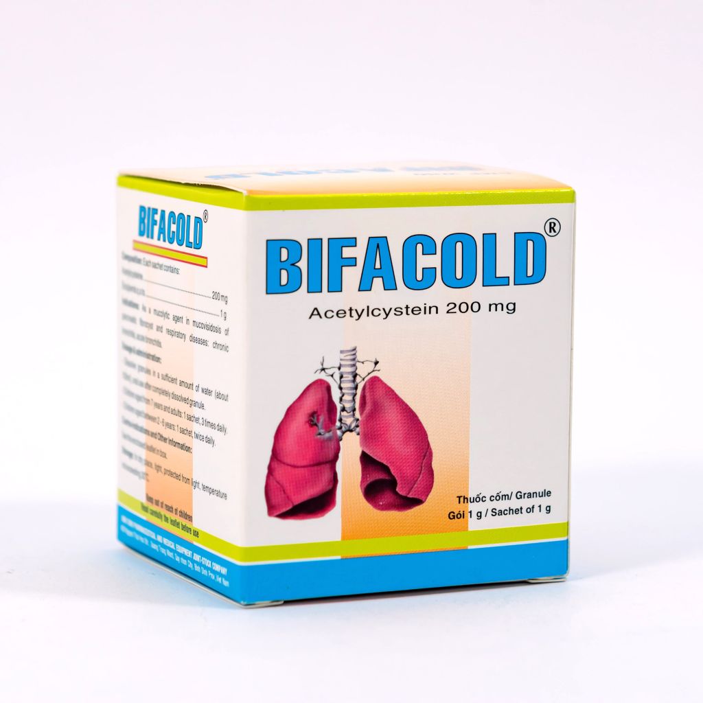 BIFACOLD - Điều Trị Viêm Phế Quản Cấp Và Mạn Tính - Hộp 30 Gói