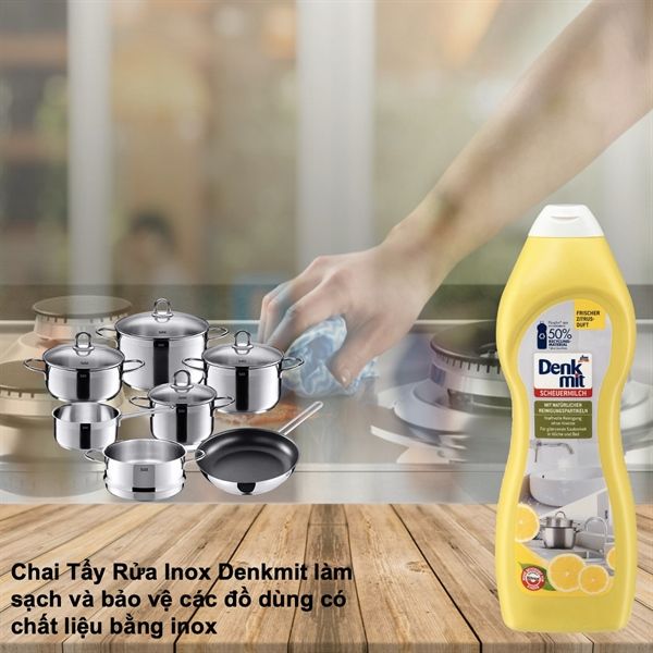 Dung Dịch tẩy đa năng đồ inox, gốm, sứ DENKMIT 750ml