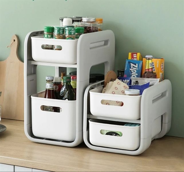 Kệ nhựa đa năng có ngăn kéo trượt Hokori