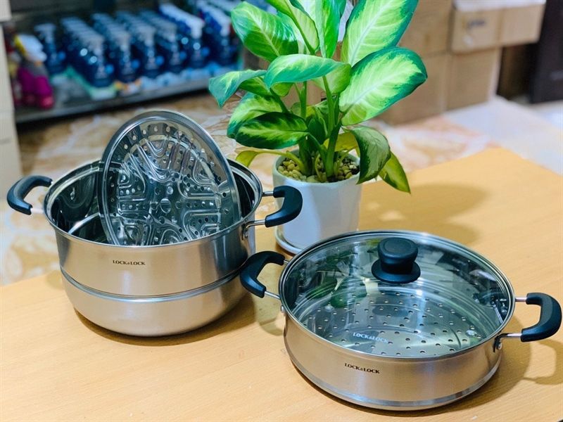 Nồi hấp Lock Lock 2 tầng