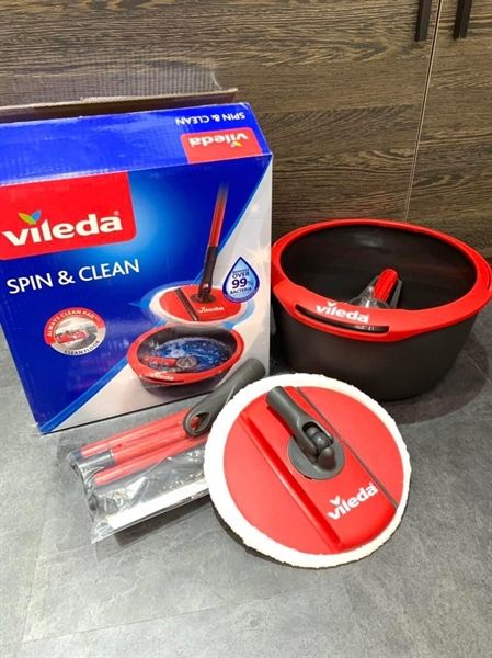 Bộ lau nhà tròn Vileda màu ĐỎ