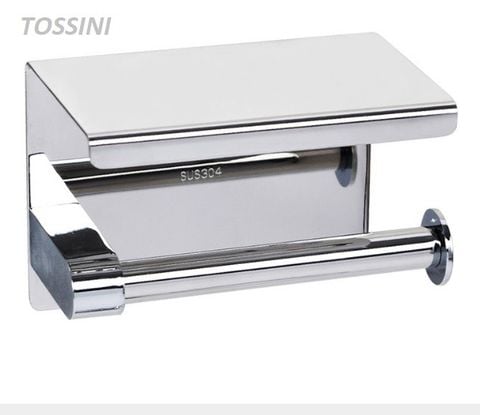 Giá inox giữ cuộn giấy vệ sinh ĐƠN kèm keo Đức