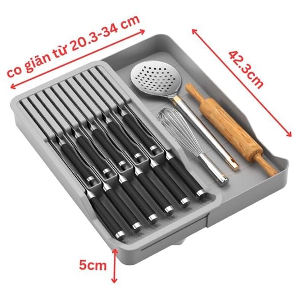 Khay thìa dĩa điều chỉnh kích thước