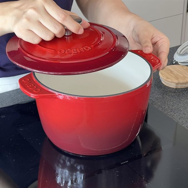 Nồi chảo gang đa năng 2in1 Oceno LOẠI TO CAO 13CM