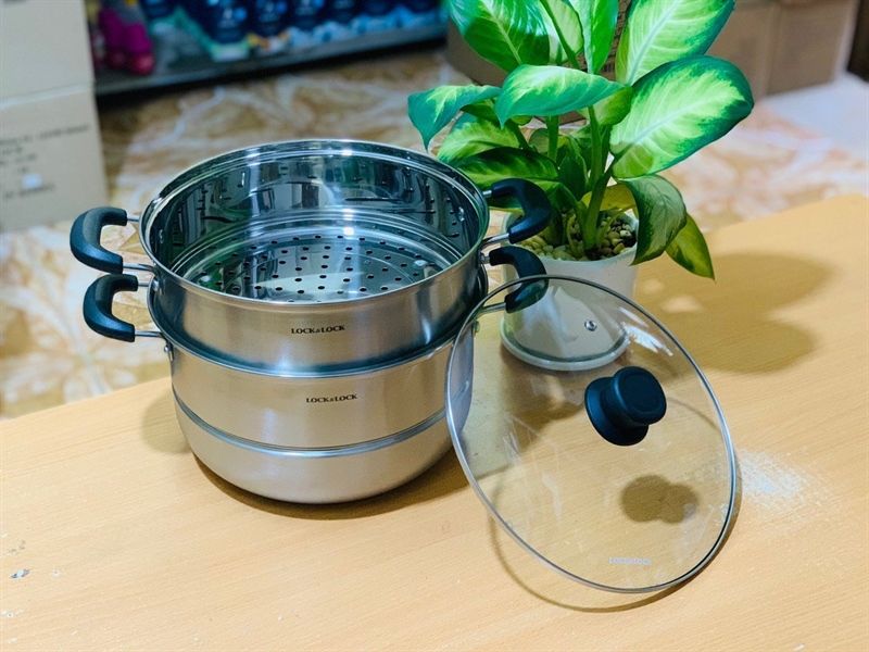 Nồi hấp Lock Lock 2 tầng