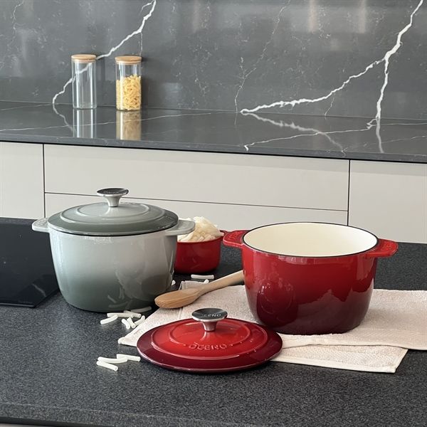 Nồi chảo gang đa năng 2in1 Oceno LOẠI TO CAO 13CM