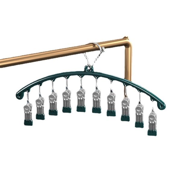 Móc Treo Đồ Lót, Vớ, Quần Áo 10 Kẹp Phơi Đồ Đa Năng Màu Xanh