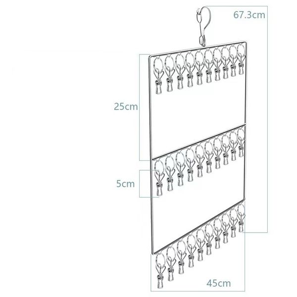 Móc kẹp 3 TẦNG treo đồ chất liệu thép không gỉ