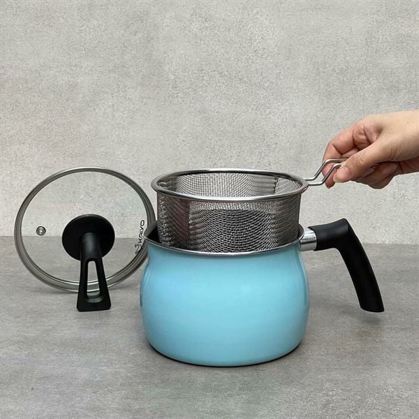 Nồi chiên ngập dầu nhập bản kèm giá vớt - Màu XANH NHẠT