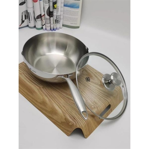 Chảo sâu lòng Lunkai 16cm có nắp kính