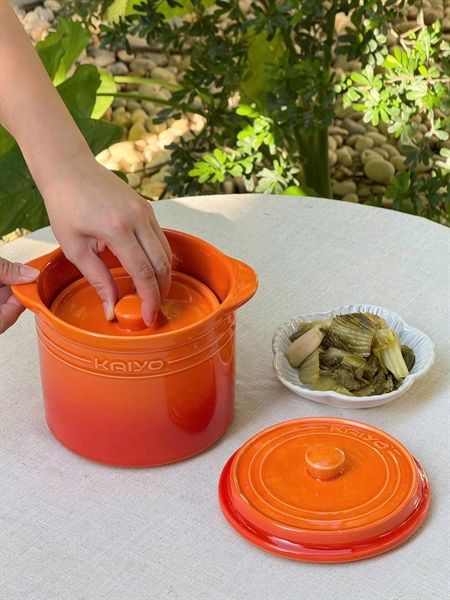Hũ gốm muối dưa cà, đựng mỡ lợn, cơm mẻ cầu vồng Kaiyo 1.5L