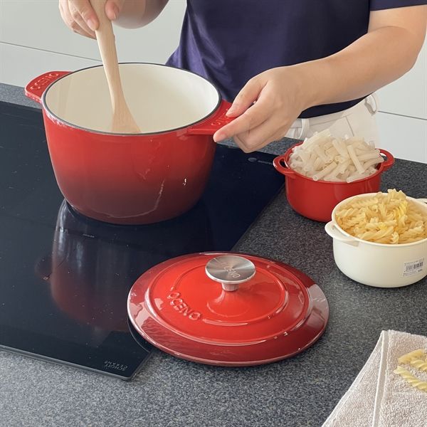 Nồi chảo gang đa năng 2in1 Oceno LOẠI TO CAO 13CM