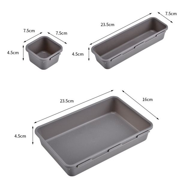 Bộ 8 khay chia ngăn kéo tủ bếp khay đựng mỹ phẩm VOI VUÔNG