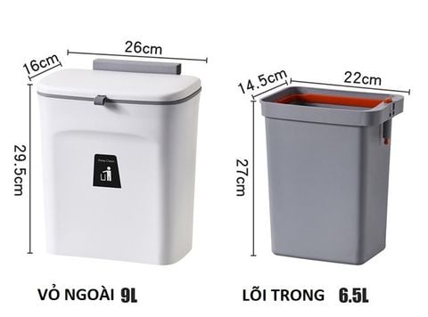 Thùng rác có lõi dán hoặc móc vào tủ