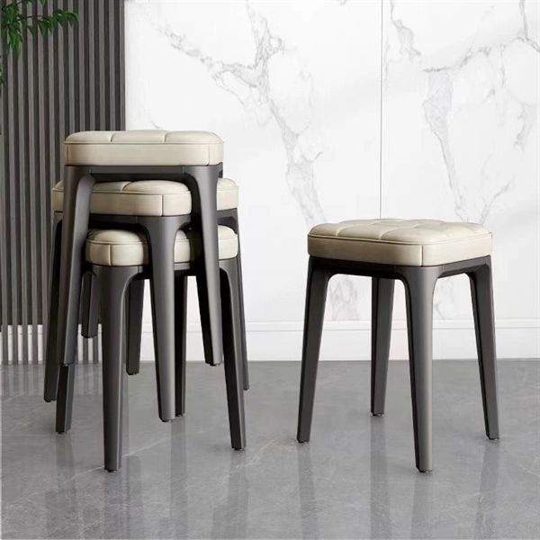 Ghế Đôn Khung Nhựa, Nệm Da