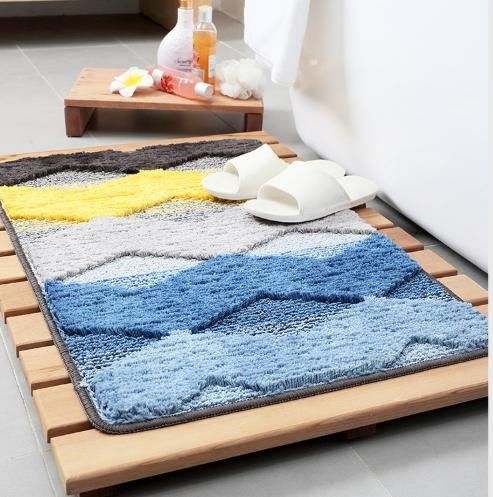 Thảm sợi sóng xanh vàng size Lớn 50*80