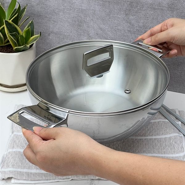 Chảo Inox Kaiyo 2 QUAI SÂU LÒNG CÓ NẮP