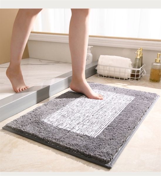 Thảm Sợi Chống Trượt 50*80cm Xám Đen