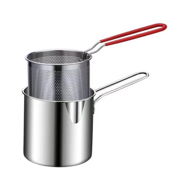 Nồi chiên ngập dầu trụng mỳ mini mỏng nhẹ có giá vớt