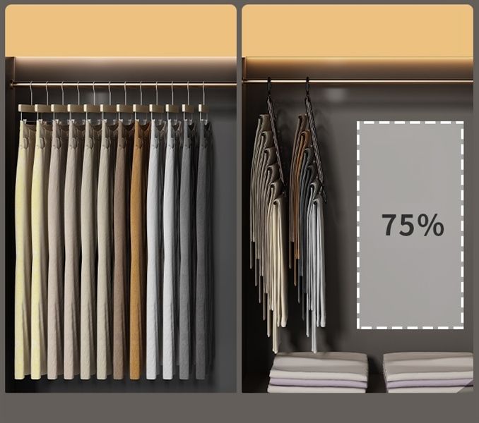 Móc treo quần thông minh cao cấp tăng 6 lần không gian tủ quần áo