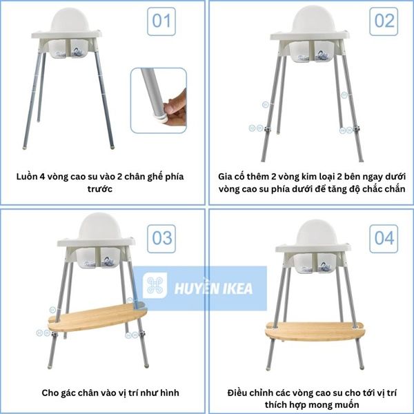 Gác chân ghế ăn dặm IKEA
