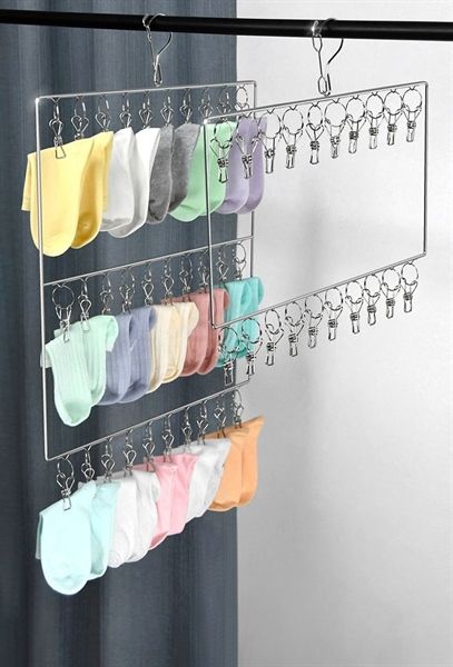 Móc kẹp 3 TẦNG treo đồ chất liệu thép không gỉ